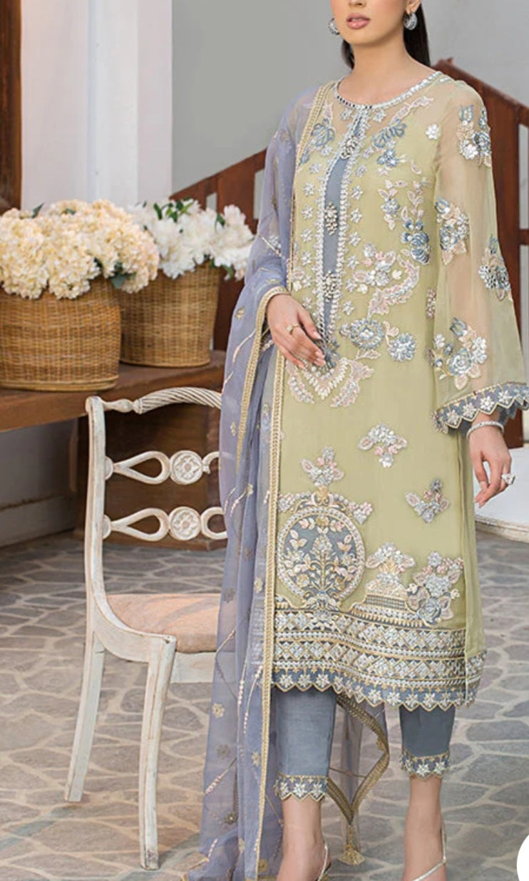 Pakistani traditional embroidery suit