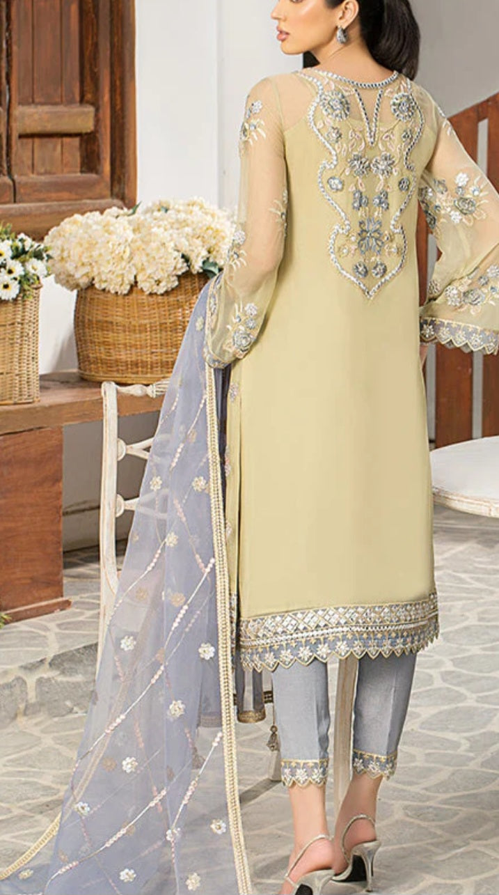 Pakistani traditional embroidery suit