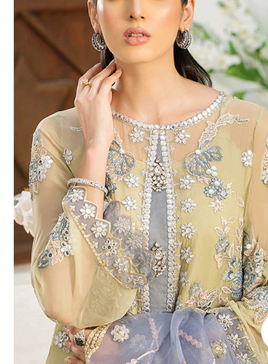 Pakistani traditional embroidery suit