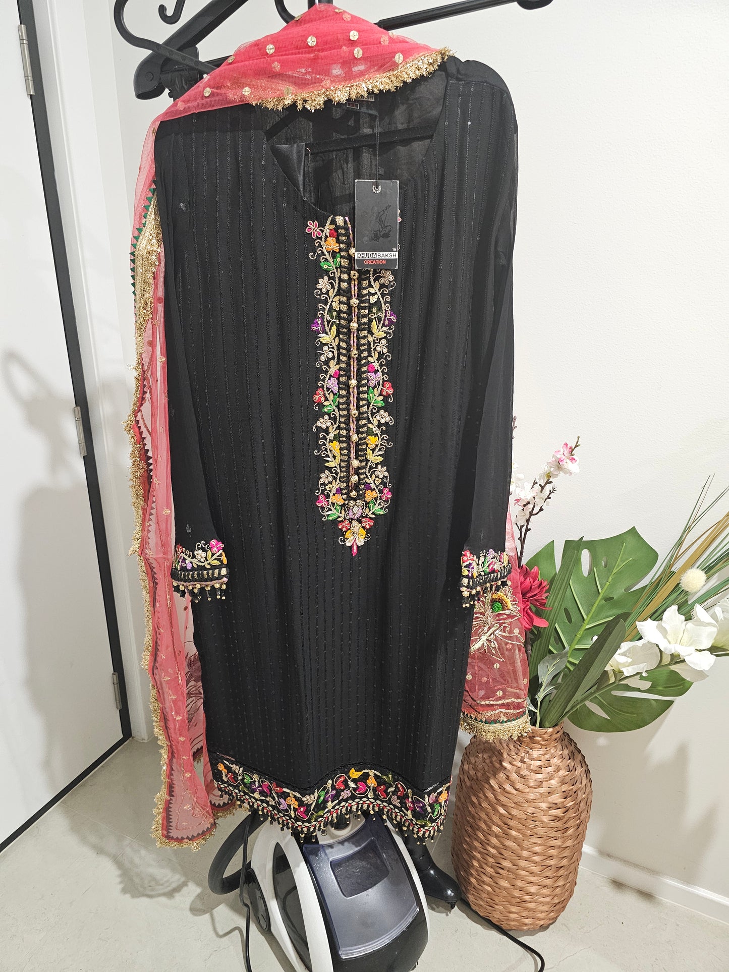 Pakistani traditional embroidery suit