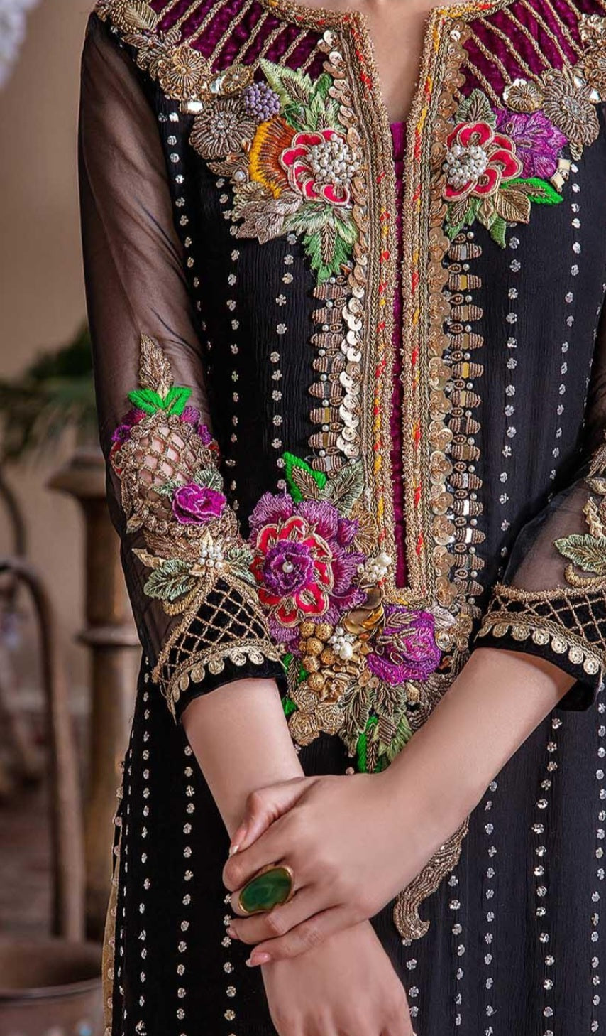 Pakistani traditional embroidery suit