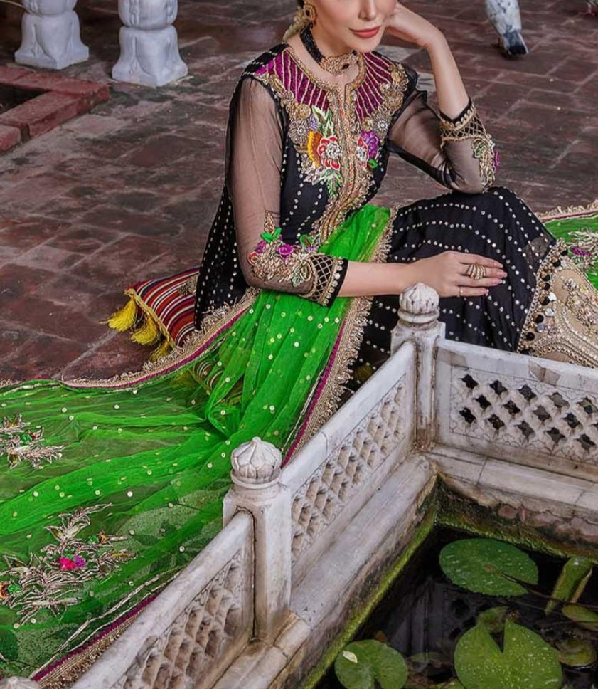 Pakistani traditional embroidery suit