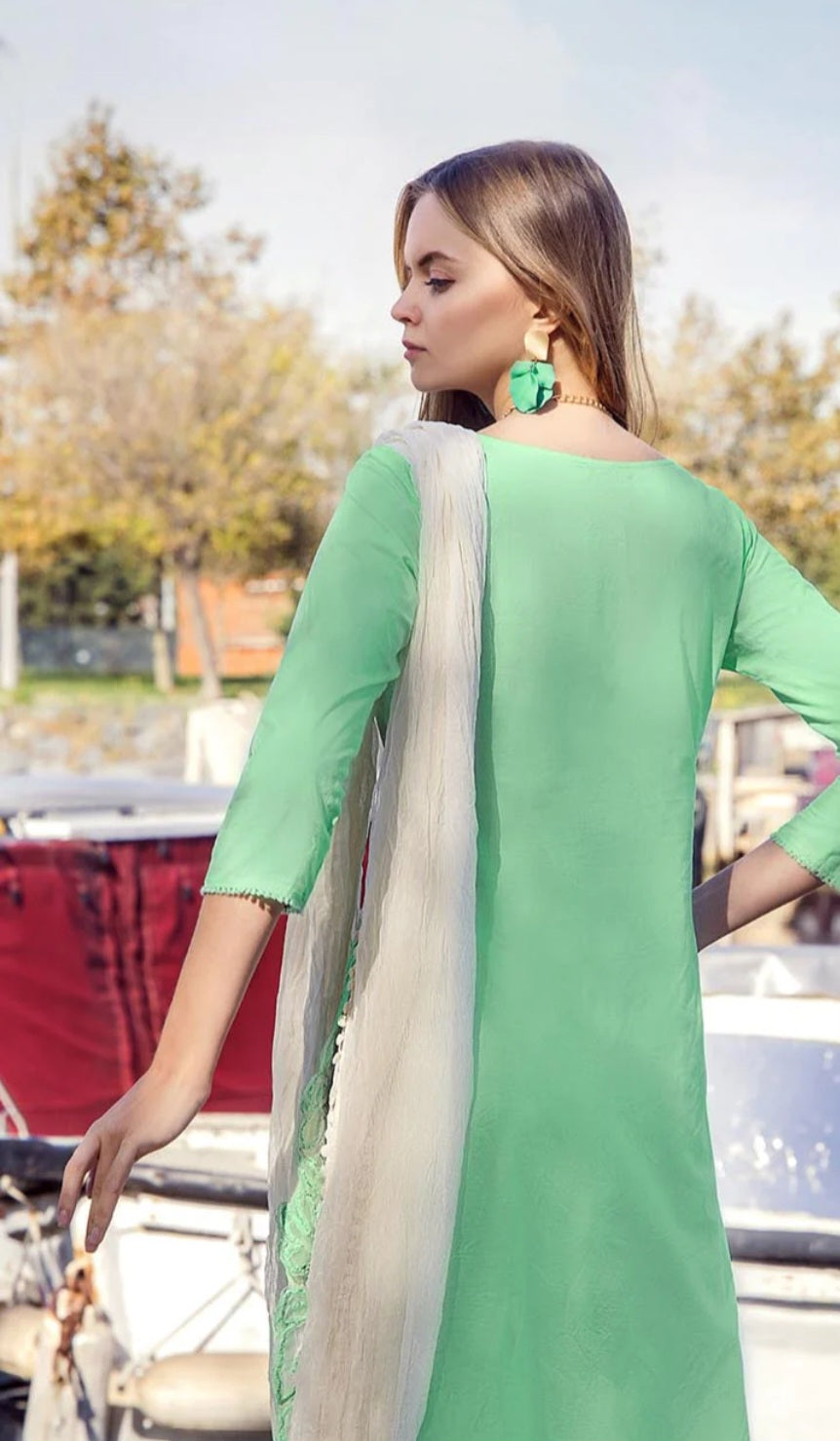 Pakistani traditional embroidery suit