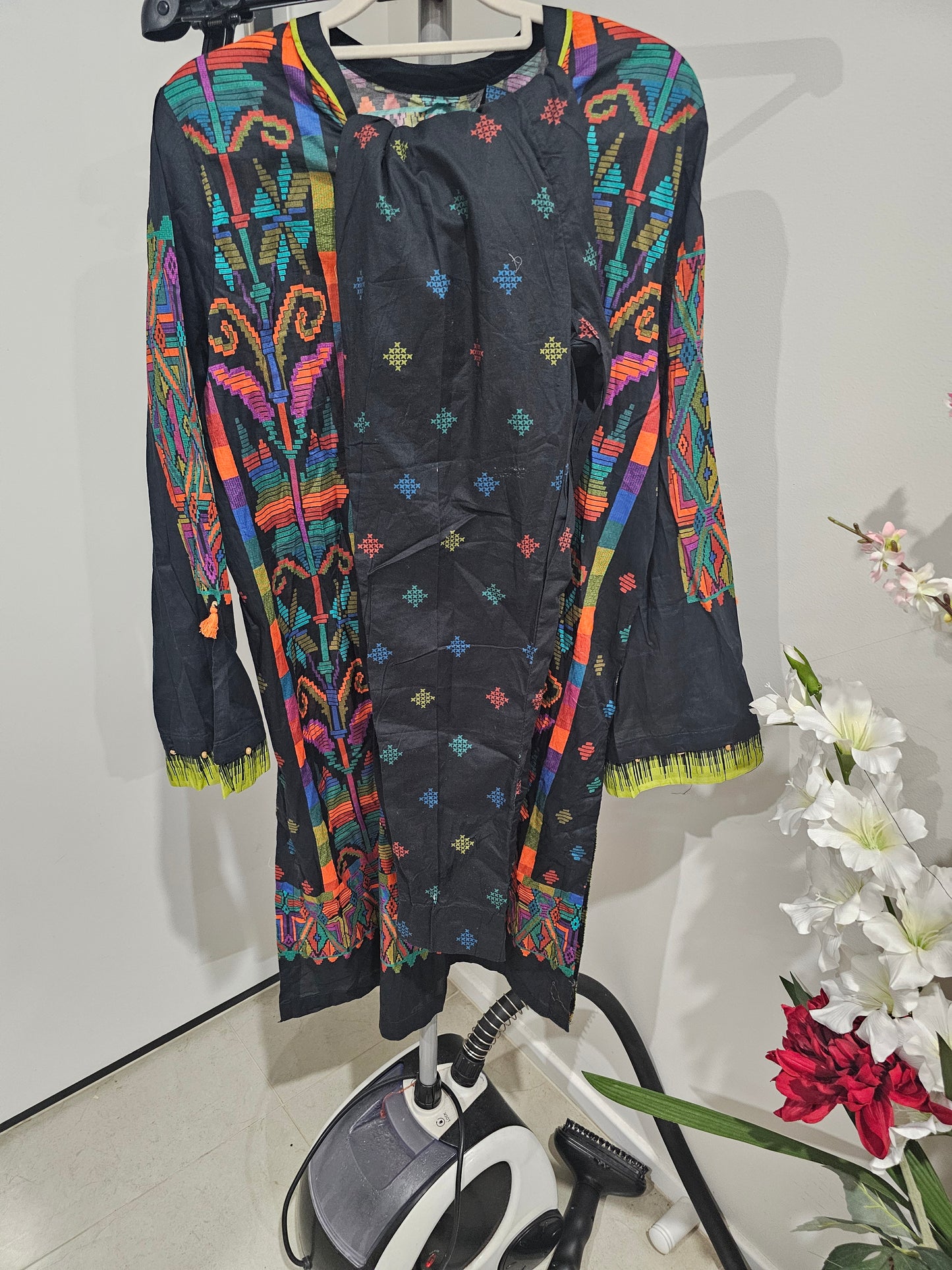 Pakistani traditional embroidery suit