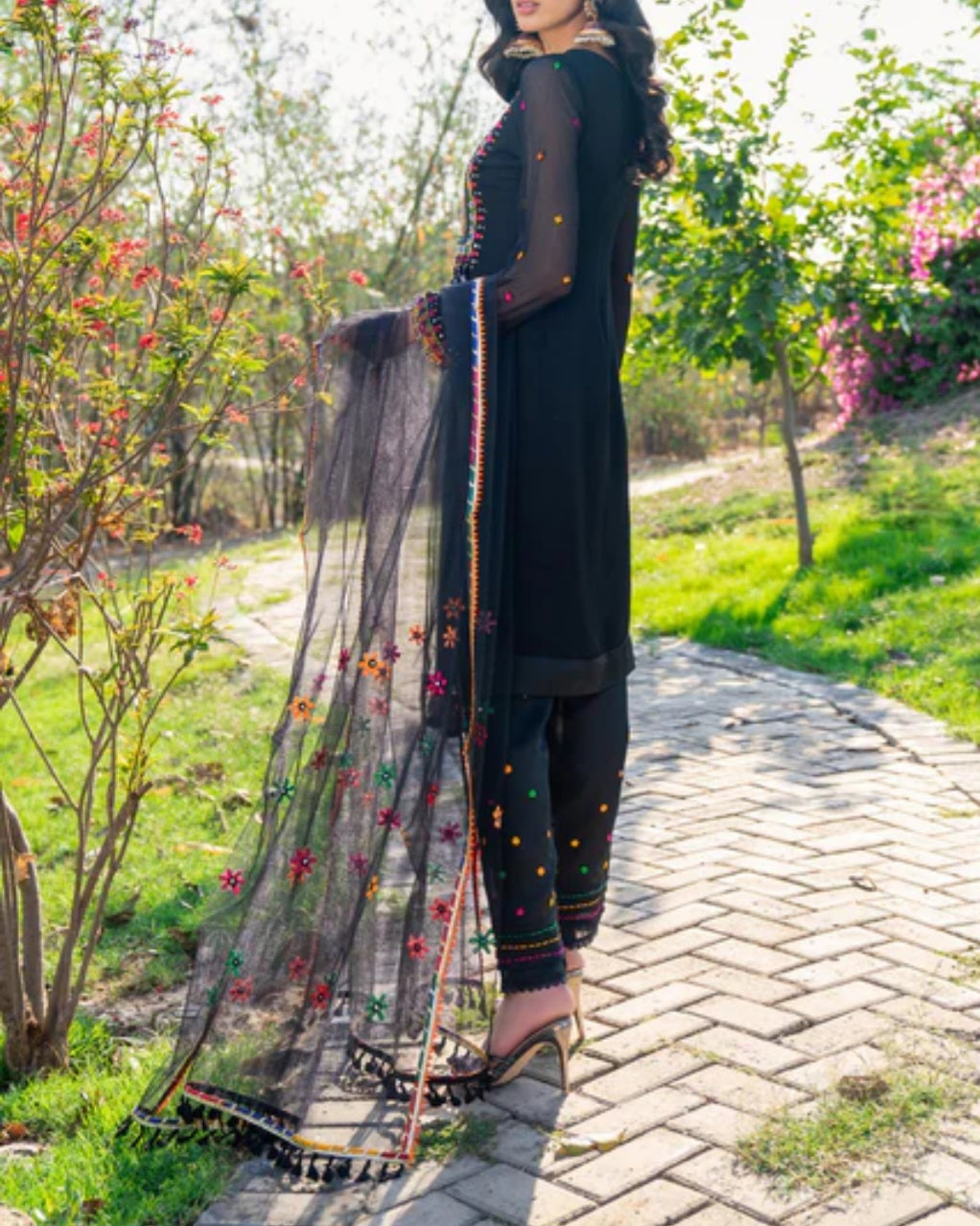 Pakistani traditional embroidery suit