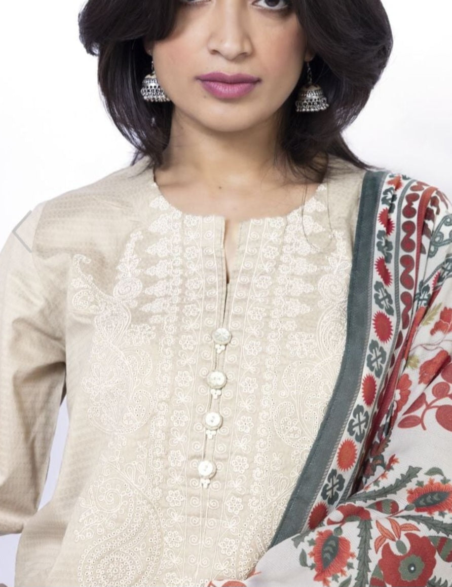 Pakistani traditional embroidery suit