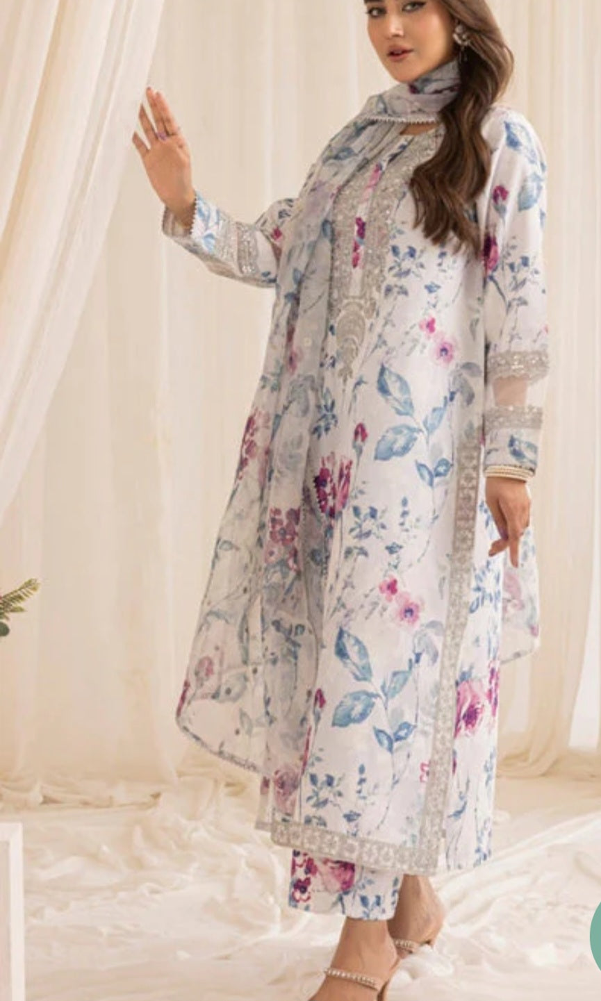 Silk lawn suit