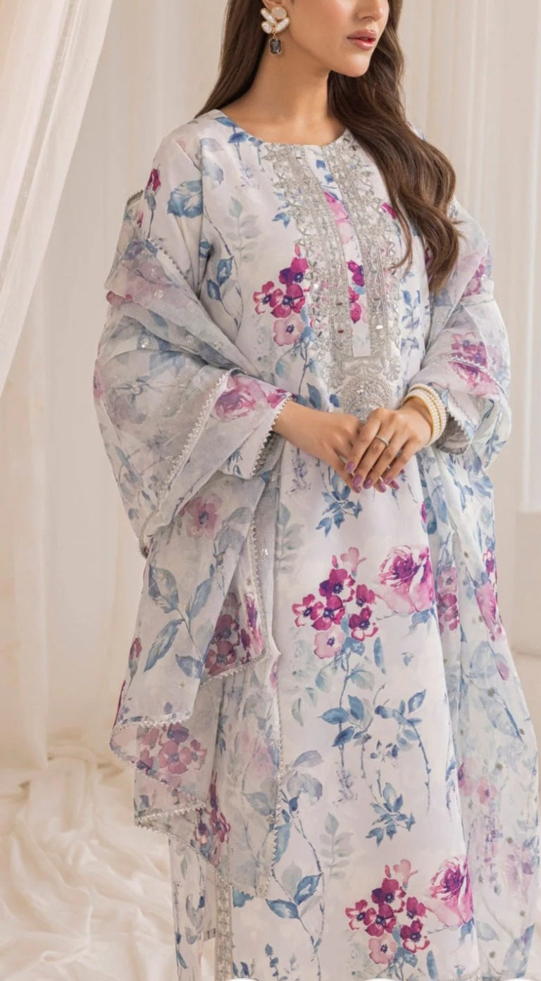 Silk lawn suit