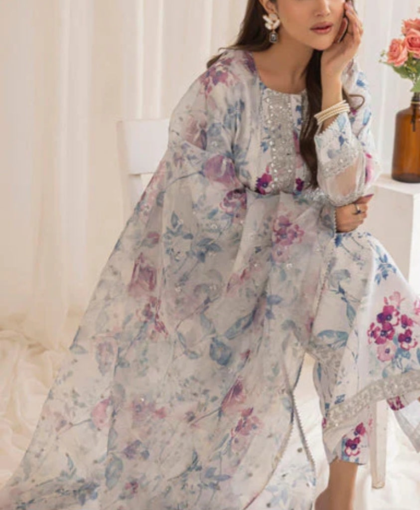 Silk lawn suit