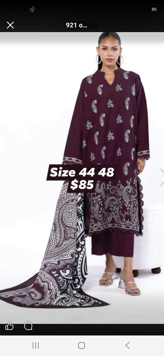 Pakistani traditional embroidery suit